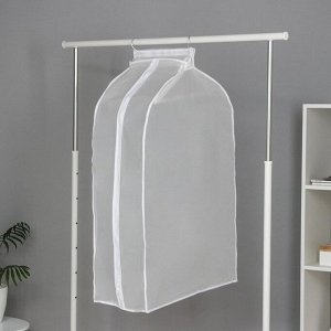 Чехол для одежды Доляна, плотный, объёмный, 60x90x30 см, белый