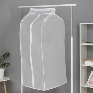 Чехол для одежды Доляна, плотный, объёмный, 60x110x50 см, белый