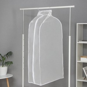 Чехол для одежды плотный объёмный Доляна, 60x110x30 см, PEVA, цвет белый