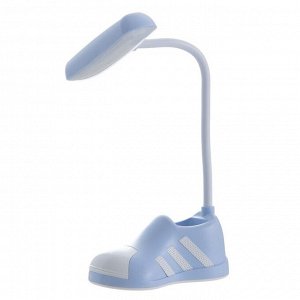 Лампа настольная "Бутса" LED 1 режим 2Вт USB органайзер голубой 11х6,5х24 см RISALUX