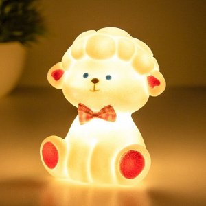 Фигурка светящаяся RISALUX «Бараш», LED-ночник, 1Вт, 3xLR44, белый, 6x7.5x10 см