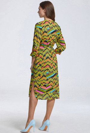 Платье Bazalini 4609 зеленый узор