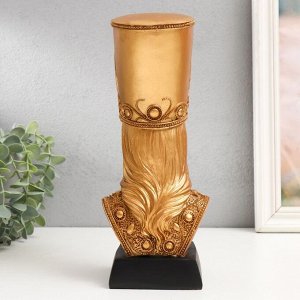 Бюст фигурка полистоун «Африканка в этническом кивере», золото, 25x10.5x8 см
