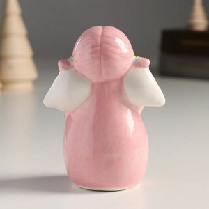 Сувенир керамика "Девочка-ангел с хвостиками, розовое платье, с звёздочкой" 9,3х6,6х4,7 см