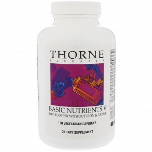 Thorne Research, Basic Nutrients V, 180 вегетарианских капсул