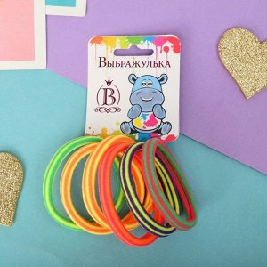 Резинки для волос «Радуга», набор 6 шт., полосы