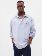 GAP - Оксфордская пуловерная рубашка с логотипом GAP - Light blue