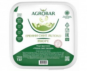 Пюре яблоко гренни смит без сахара 1кг, AGROBAR, Россия