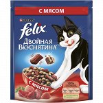 Felix® Двойная Вкуснятина® Сухой корм для взрослых кошек, с мясом, пакет, 600 г