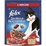 Felix® Двойная Вкуснятина® Сухой корм для взрослых кошек, с мясом, пакет, 1,3 кг