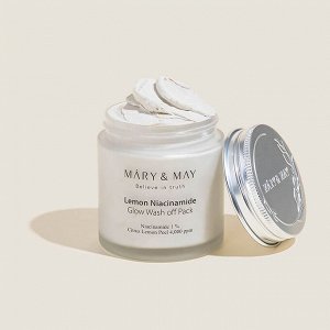 MARY&MAY Очищающая маска для выравнивания тона кожи с  ниацинамидом Lemon Niacinamide Glow Wash off Pack
