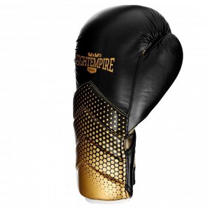 Перчатки боксёрские FIGHT EMPIRE, CLINCH, чёрно-золотые, размер 14 oz