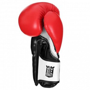 Перчатки боксёрские FIGHT EMPIRE, PRO KING, красно-чёрные, размер 16 oz