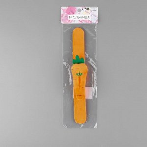Игольница на браслете «Морковка», 23 ? 4,5 см, цвет оранжевый