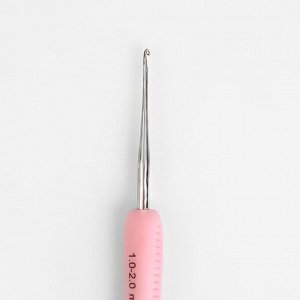 Крючок для вязания, двусторонний, d = 1/2 мм, 13,5 см, цвет розовый