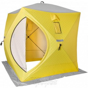 Палатка зимняя утепл. Куб 1,5х1,5 yellow/gray Helios (HS-ISCI-150YG)