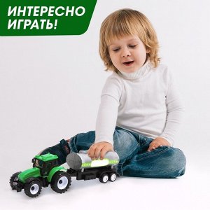 Автоград Трактор инерционный «Фермер», с прицепом