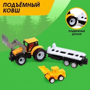 Трактор инерционный «Фермер», с прицепом и трактором