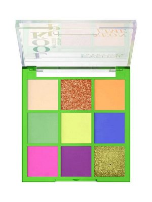 Палетка теней для век NEON LIME. LOOK UP, 10г Eveline