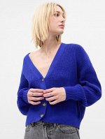 GAP - плотный кардиган с глубоким вырезом - rolling bay blue