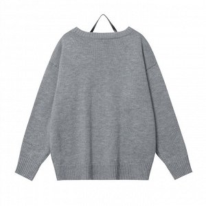 Женский свитер с надписью, цвет серый