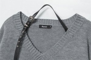 Женский свитер с надписью, цвет черный
