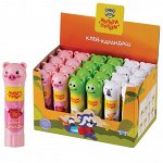 Клей-карандаш Мульти-Пульти &quot;Зверята: Свинка, Лягушка, Белый медведь&quot;, 09г, колпачок в форме животно