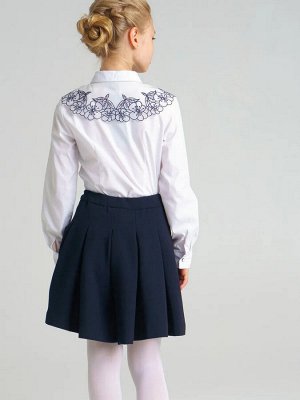 Юбка-шорты текстильная для девочек тёмно-синий