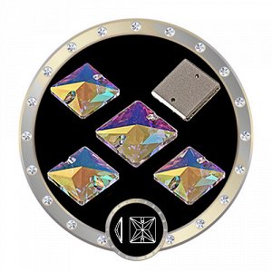 Стразы пришивные квадрат Crystal AB 16 мм