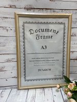 Фоторамка пластик со стеклом 29,7*42см св. дерево с окантовкой, подвес