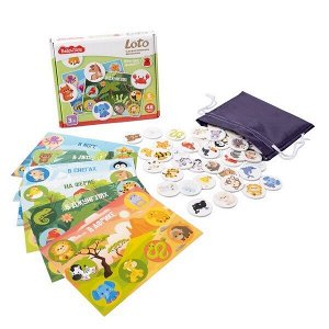 Лото с деревянными фишками "Кто где живет?" Baby Toys