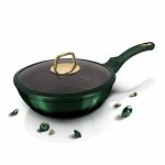 Сковорода ВОК с крышкой 24см  BERLINGERHAUS Emerald Collection