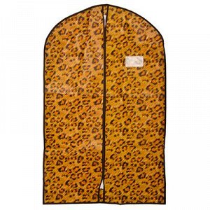 М Чехол для одежды с рисунком леопард, спанбонд, 60x100см