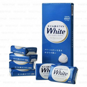Увлажняющее крем-мыло для тела на основе кокосового молока КAO "White" с ароматом белых цветов коробка 130 г