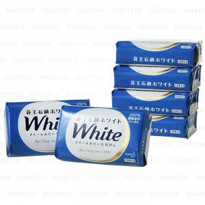 Увлажняющее крем-мыло для тела на основе кокосового молока КAO "White" с ароматом белых цветов коробка 130 г