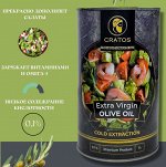 Оливковое масло в банке Extra Virgin Olive oil Cratos, 1 л