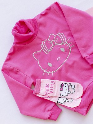 Batik Свитшот детский для девочки с принтом Китти цвет Розовый