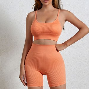 Комплект одежды женский, для занятий спортом, оранжевый