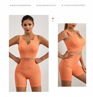 Комплект одежды женский, для занятий спортом, оранжевый
