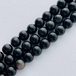 Бусины для украшений из серебристого Обсидиана