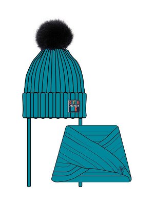 Комплект детский трикотажный для мальчиков: шапка, снуд