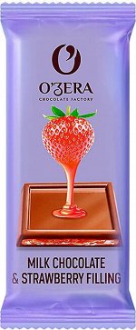 OZera Шоколад молочный &quot;Milk &amp; Strawberry filling&quot; с желейной клубничной начинкой 24 г