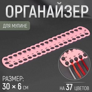 Органайзер для ниток мулине на 37 цветов, 30 x 6 см, цвет МИКС