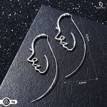 Серьги металл &quot;Лица&quot; профиль, цвет серебро