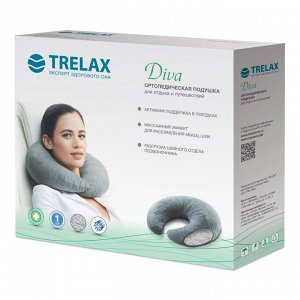 Подушка ортопедическая TRELAX Diva, серая