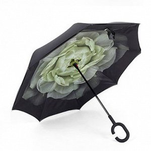 Зонт наоборот "Зеленая Роза"