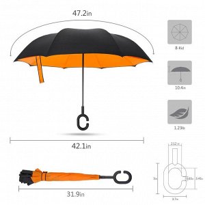 Зонт наоборот Оранжевый