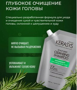 Kerasys Шампунь для волос КераСис для лечения кожи головы/освеж. 500г (запаска)