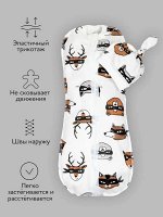 Пеленка (кокон на молнии) с шапочкой Amarobaby (Soft Hugs) 56/68 Супергерои