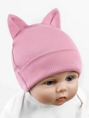 Чепчик (шапочка) детская AMAROBABY Fashion Cat, розовый